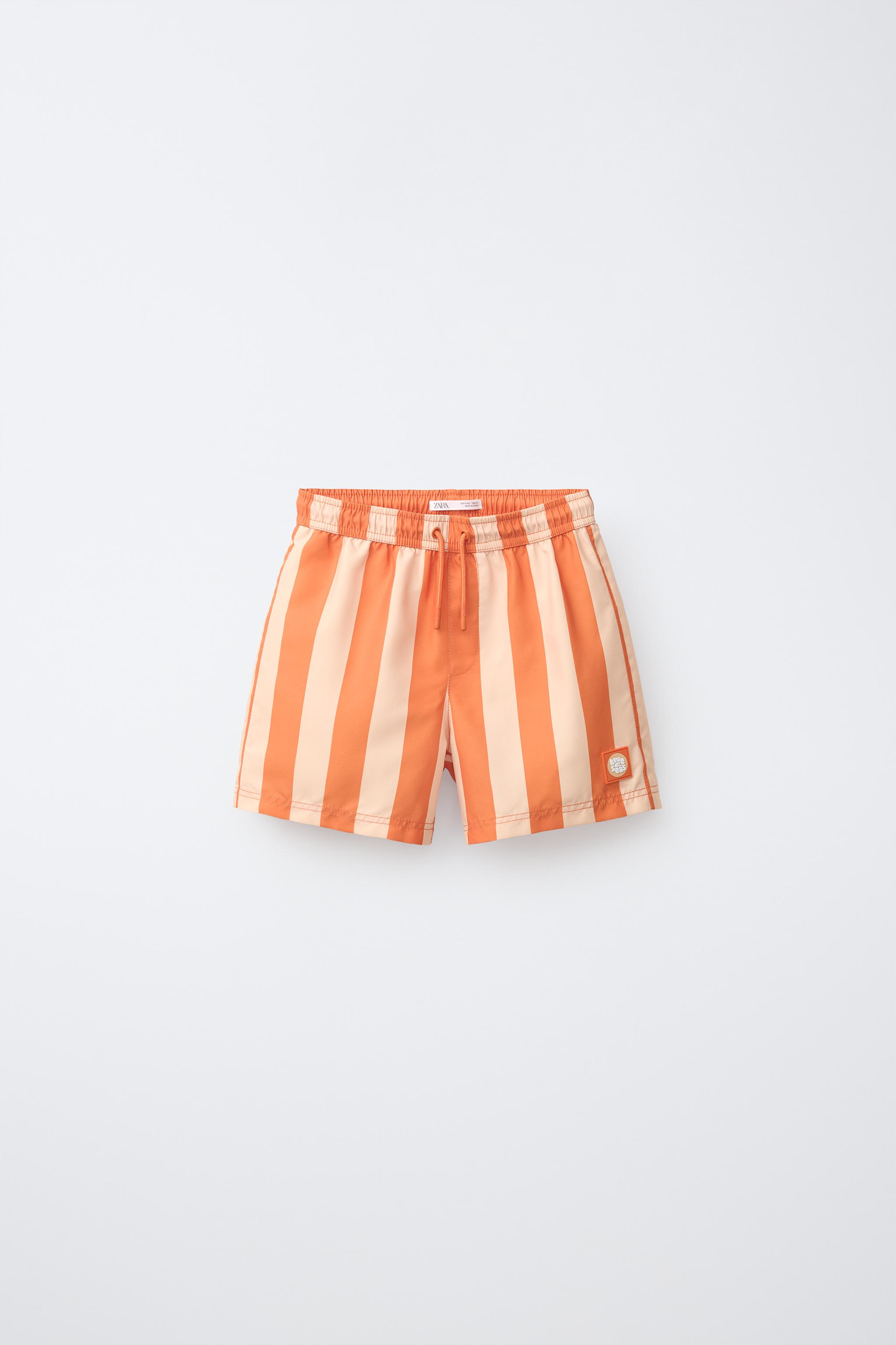 6-14 YEARS/ STRIPED SWIM SHORTS